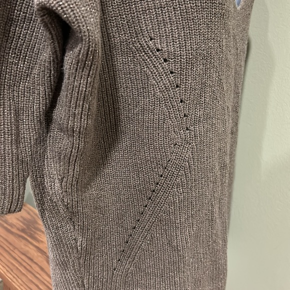 Express Brown with Gold Sparkles Cotton Sweater Size XS - Picture 7 of 13